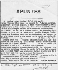 Apuntes  [artículo] Omar Monroy.