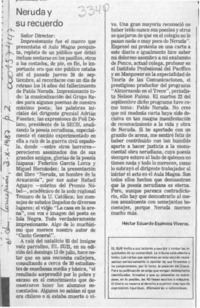Neruda y su recuerdo  [artículo] Héctor Eduardo Espinoza Viveros.