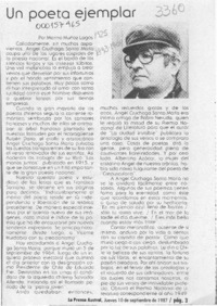 Un poeta ejemplar  [artículo] Marino Muñoz Lagos.