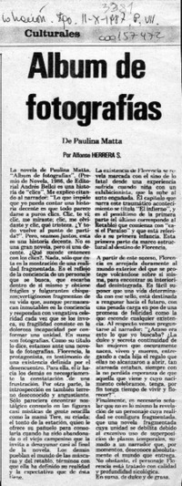 Album de fotografías  [artículo] Alfonso Herrera S.