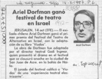 Ariel Dorfman ganó festival de teatro en Israel  [artículo].