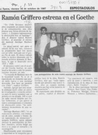 Ramón Griffero estrena en el Goethe