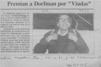 Premian a Dorfman por "Viudas"  [artículo].