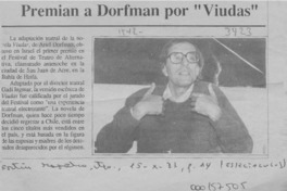 Premian a Dorfman por "Viudas"  [artículo].