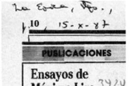 Ensayos de Máximo Lira  [artículo].