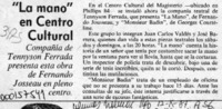 "La mano" en Centro Cultural  [artículo].