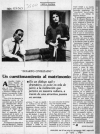 Un cuestionamiento al matrimonio  [artículo] Sergio Palacios.