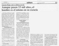 Aunque pasen 13 mil años, el hombre es el mismo en su esencia  [artículo].