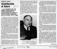 Contribución al futuro  [artículo] Elke Schwarz.