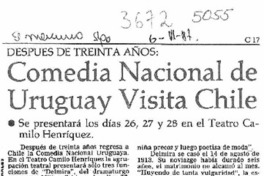 Comedia Nacional de Uruguay visita Chile  [artículo].