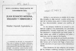 Juan Ignacio Molina, exiliado y heresiarca  [artículo] Walter Hanisch Espíndola.