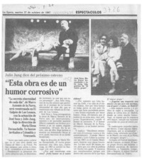 "Esta obra es de un humor corrosivo"  [artículo].