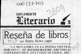 Reseña de libros  [artículo] Marino Muñoz Lagos.