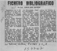 Fichero bibliográfico  [artículo] Carlos René Ibacache.