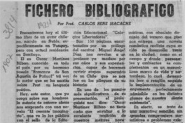 Fichero bibliográfico  [artículo] Carlos René Ibacache.