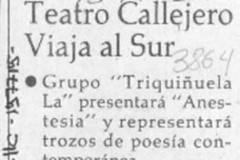 Teatro callejero viaja al sur  [artículo].