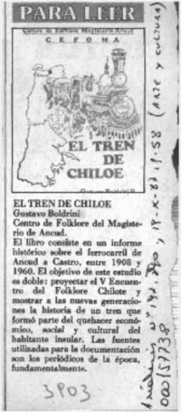 El Tren de Chiloé  [artículo].