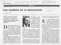 Los cambios en la democracia  [artículo] Alejandro Foxley.