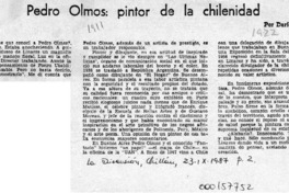 Pedro Olmos, pintor de la chilenidad
