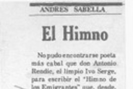 El himno  [artículo] Andrés Sabella.