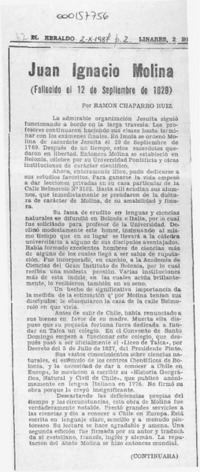 Juan Ignacio Molina  [artículo] Ramón Chaparro Ruiz.