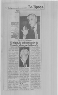 El rigor, la Universidad y la filosofía, siempre la filosofía