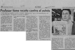 Profesor tiene receta contra el estrés  [artículo].