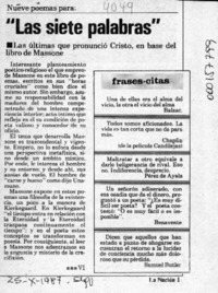 "Las siete palabras"  [artículo] Eugenio Vásquez.