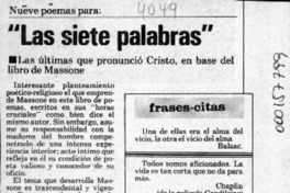 "Las siete palabras"  [artículo] Eugenio Vásquez.