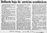 Brillante hoja de servicios académicos  [artículo].