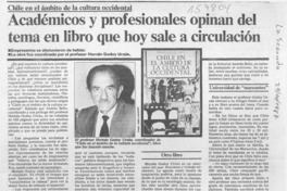 Académicos y profesionales opinan del tema en libro que hoy sale a circulación  [artículo].