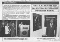 "Chile, al sur del sol" las últimas fotografías de George Munro  [artículo].