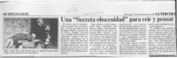 Una "Secreta obscenidad" para reír y pensar  [artículo] G. J.