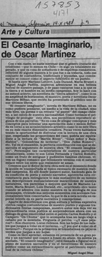 El cesante imaginario, de Oscar Martínez  [artículo] Miguel Angel Díaz.