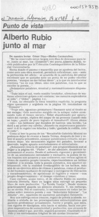 Alberto Rubio junto al mar  [artículo] César Díaz-Muñoz Cormatches.