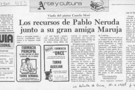 Los Recursos de Pablo Neruda junto a su gran amiga Maruja  [artículo].