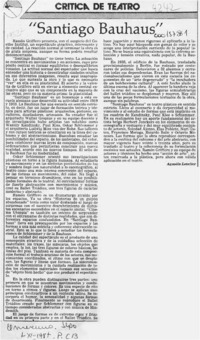 "Santiago Bauhaus 1987"  [artículo] Agustín Letelier.