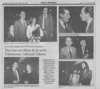 Dos nuevas obras de la serie patrimonio cultural chileno  [artículo].
