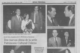 Dos nuevas obras de la serie patrimonio cultural chileno  [artículo].