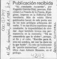 Publicación recibida  [artículo].