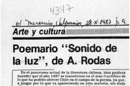 Poemario "Sonido de la luz", de A. Rodas  [artículo] Miguel Angel Díaz.
