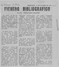 Fichero bibliográfico  [artículo] Carlos René Ibacache.