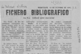 Fichero bibliográfico  [artículo] Carlos René Ibacache.