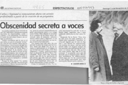 Obscenidad secreta a voces  [artículo] Carmen Mera O.