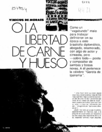 Vinicius de Moraes o la libertad de carne y hueso  [artículo] Cristián Rosemary del Pedregal.