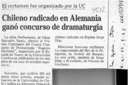 Chileno radicado en Alemania ganó concurso de dramaturgia  [artículo].