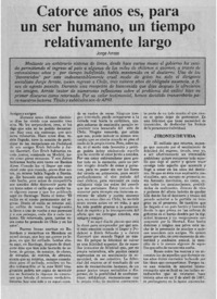 Catorce años es, para un ser humano, un tiempo relativamente largo