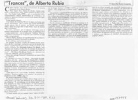 "Trances", de Alberto Rubio  [artículo] César Díaz-Muñoz Cormatches.