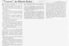 "Trances", de Alberto Rubio  [artículo] César Díaz-Muñoz Cormatches.