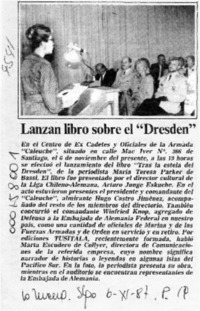 Lanzan libro sobre el "Dresden"